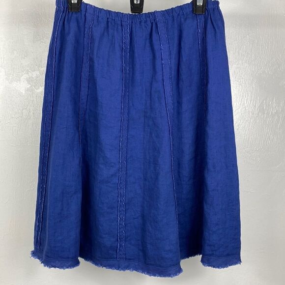 Soft Surroundings royal blue A-line raw hem skirt size S - Picture 1 of 5